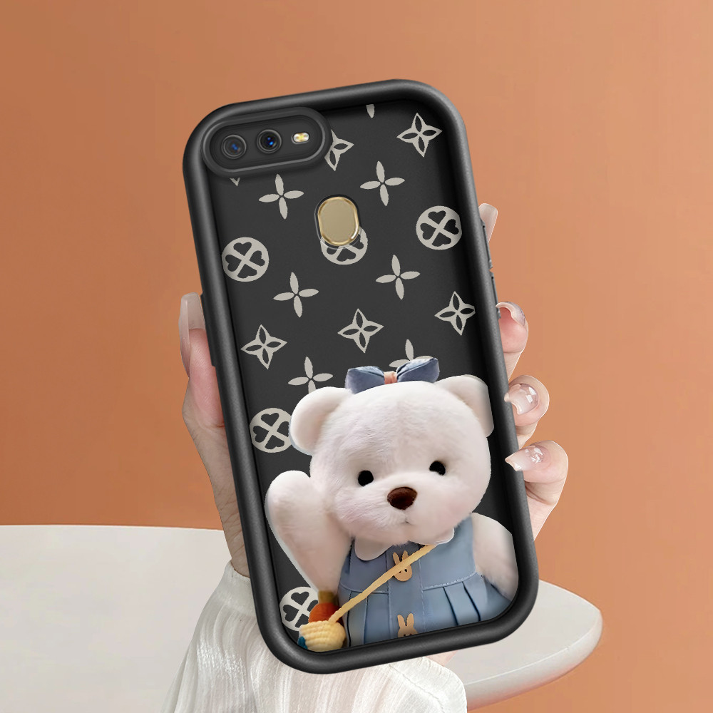 OPPO A7 A5S A12 A12S Untuk Hp Casing Softcase Mode Handphone Cute Bear 4686 Phone Case Soft Silikon 
