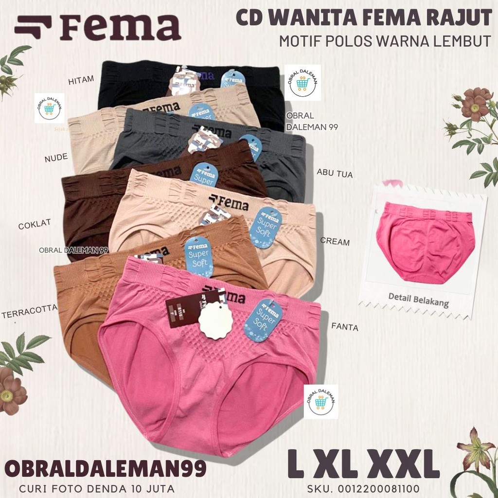 [PROMO LIVE] Ecer 3 pcs CD Wanita Rajut FEMA 8110/8112/603 FEMA RAJUT TERLARIS