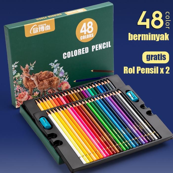 

【M-MT】SALE!!! OBOS Oil Pencil Color Pensil Warna Minyak 48/72 Pencil Color Set High Grade Oil Pencil - Berminyak-48 Warna