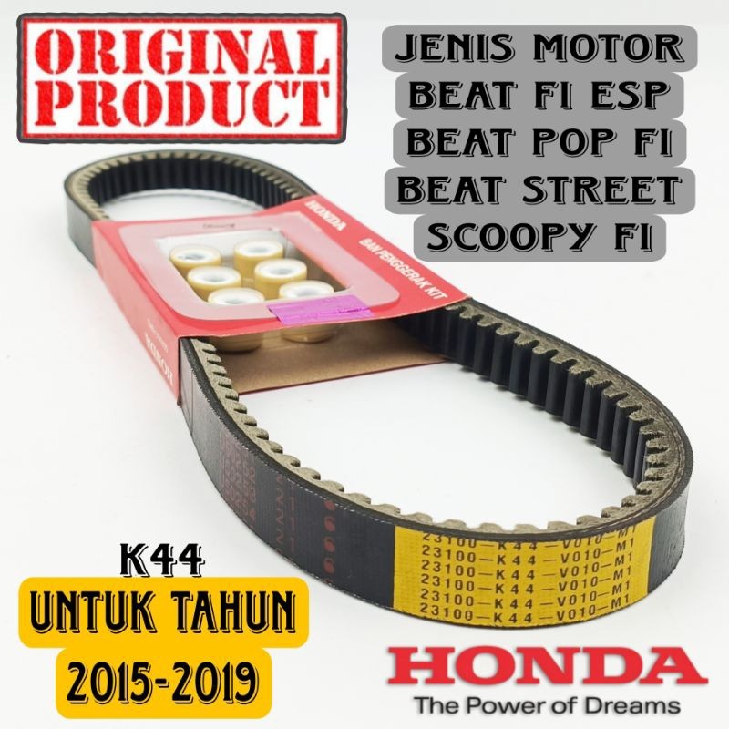 VANBELT V-BELT ORIGINAL SET ROLLER K44 BEAT FI ESP, BEAT STREET, BEAT POP FI, SCOOPY FI KUALITAS ASL