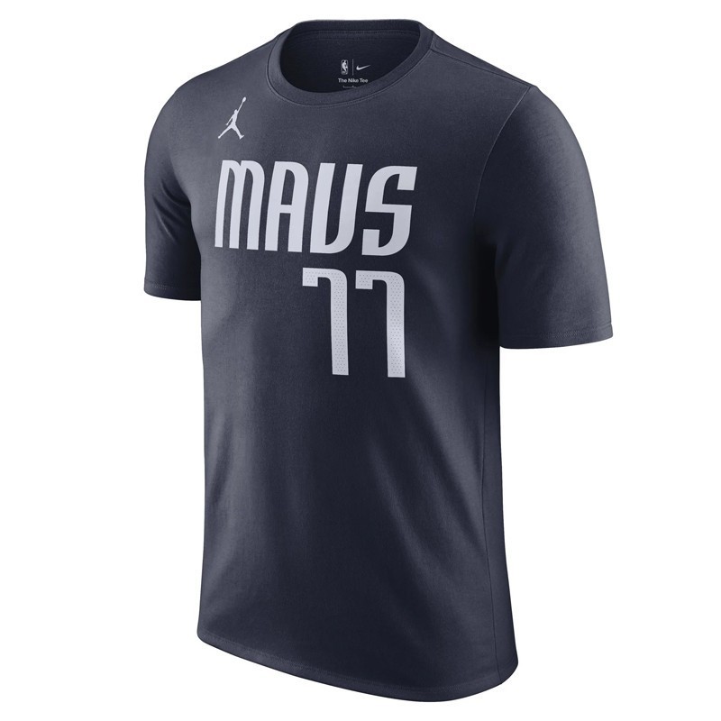 Baju Basket Air Jordan Dallas Mavericks Luka Doncic Statement Edition Tee navy originalCO