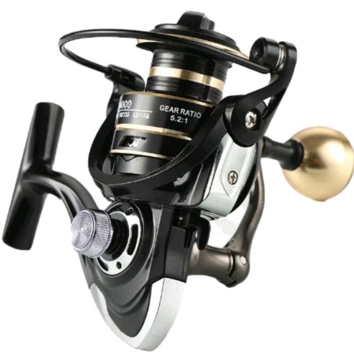 Reel NX (METAL GRIP) series Terbaru 2000-7000 Reel Pancing Spinning Metal 5.2:1 - Hitam, NX 3000