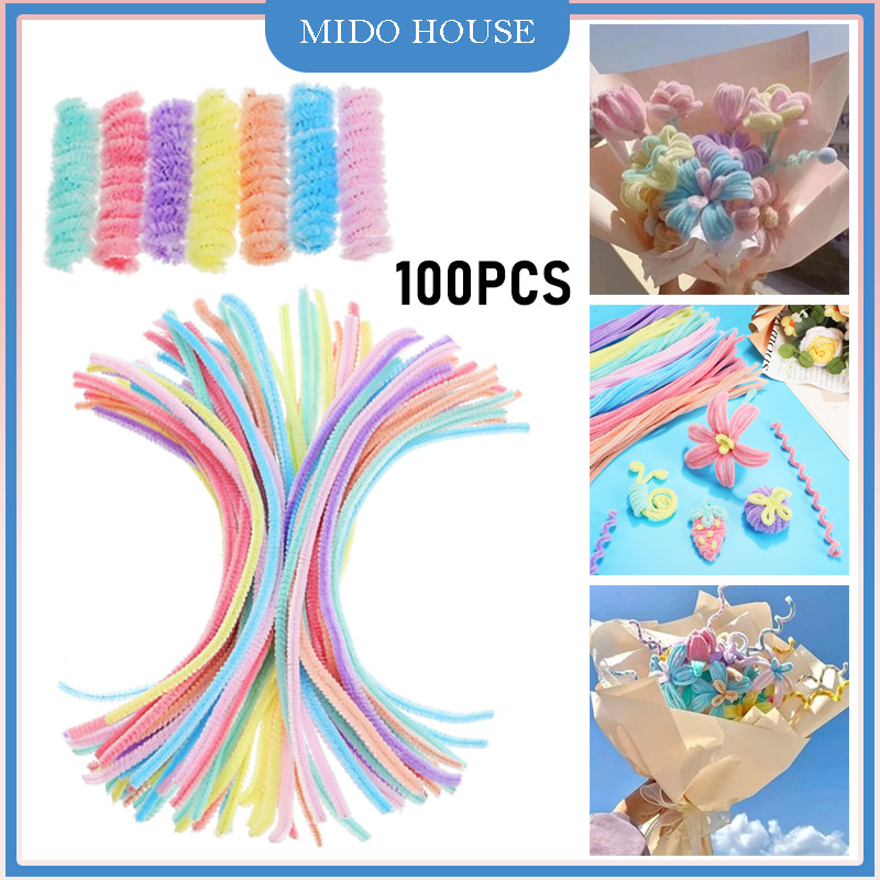 

[100PCS] Kawat Bulu Mercy Polos/Bahan Kerajinan Tangan/ Kawat Bulu Kerajinan Tangan/ Pipe Cleaner