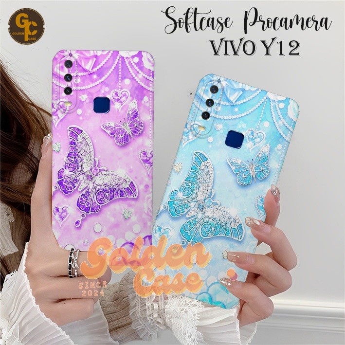 Case Hp VIVO Y12 Y12I Y15 Y17 Y19 Y30 Y30I Y50 Fashion Case Motif butterfly keren aesthetic - Case V