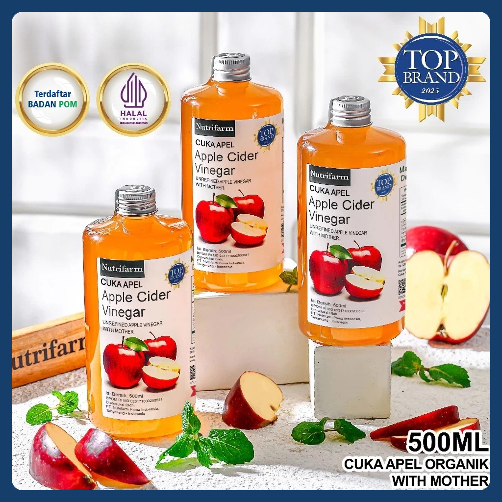 

Cuka Apel 500 ml Bundle 3 Pcs / Apple Cider Vinegar With Mother