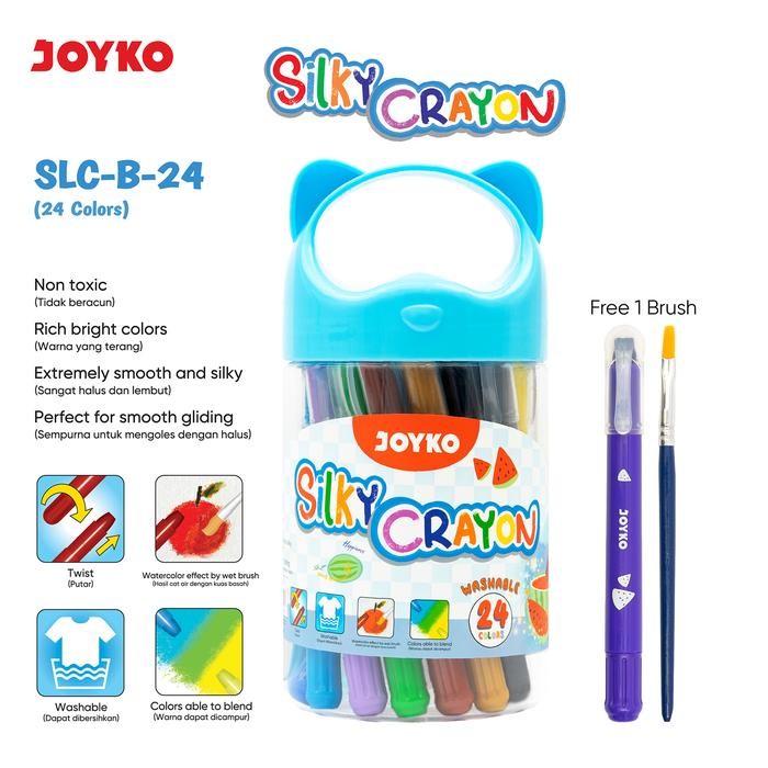 

TERLARIS! JOYKO Silky Crayon Krayon Halus SLC-B Warna Colors - SLC-B-24Warna