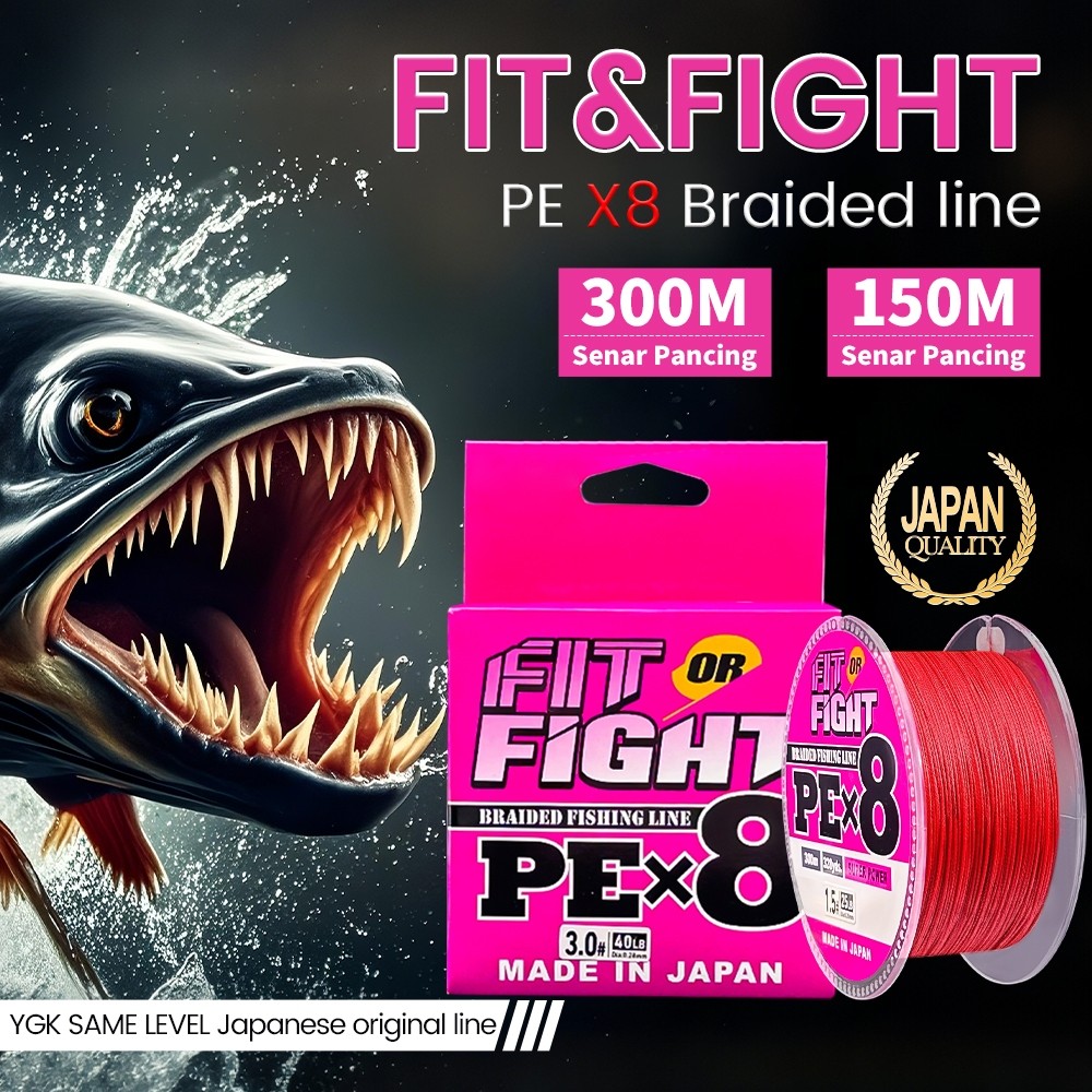 AZHAR.ID Senar Pancing PE X8 150M&300M SEAHUNTER Fit&Fight Senar PE kuat Benang Pancing 300 Meter, T