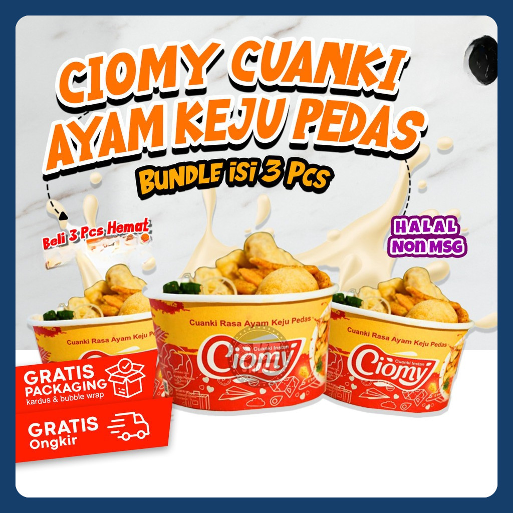 

Ciomy Cuanki Ayam Keju Pedas isi 3 Cup Besar