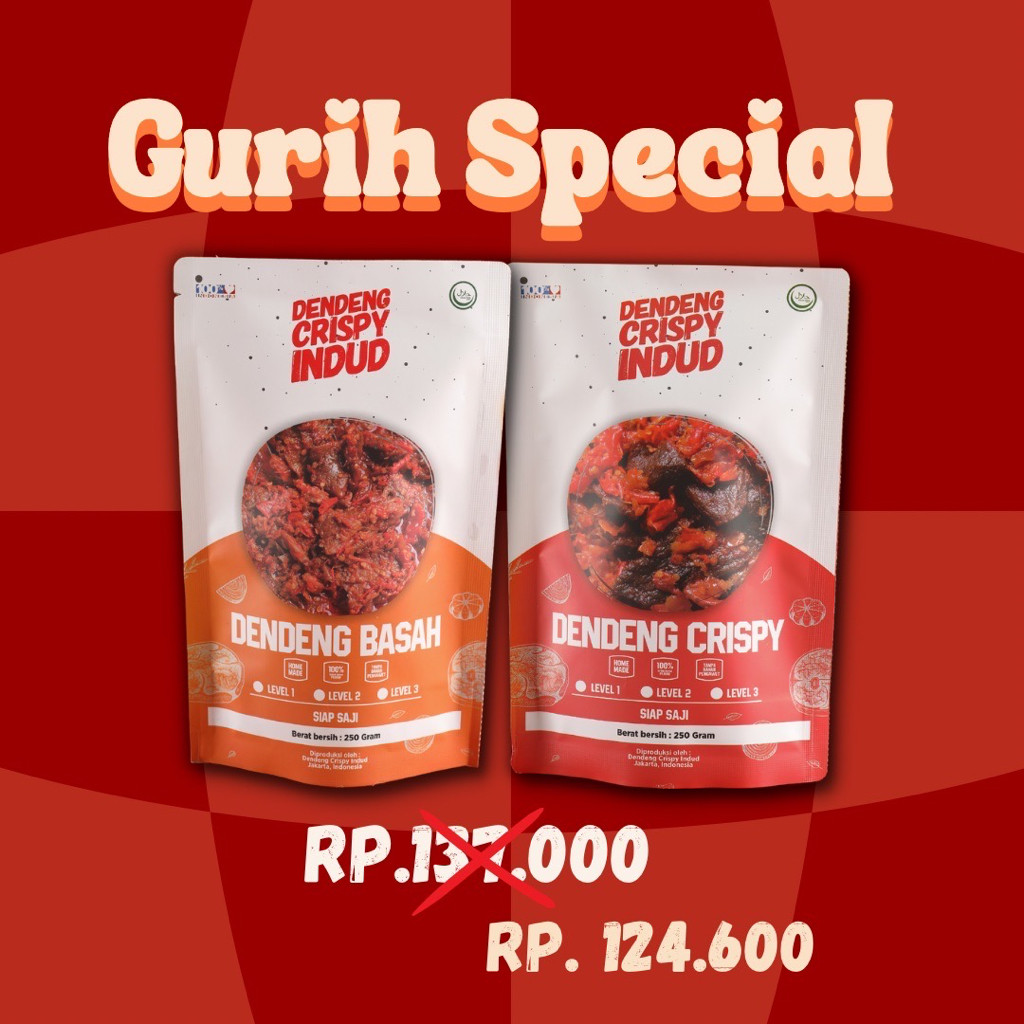 

Gurih Special Isi 2 - Dendeng Crispy + Dendeng Basah 125gr