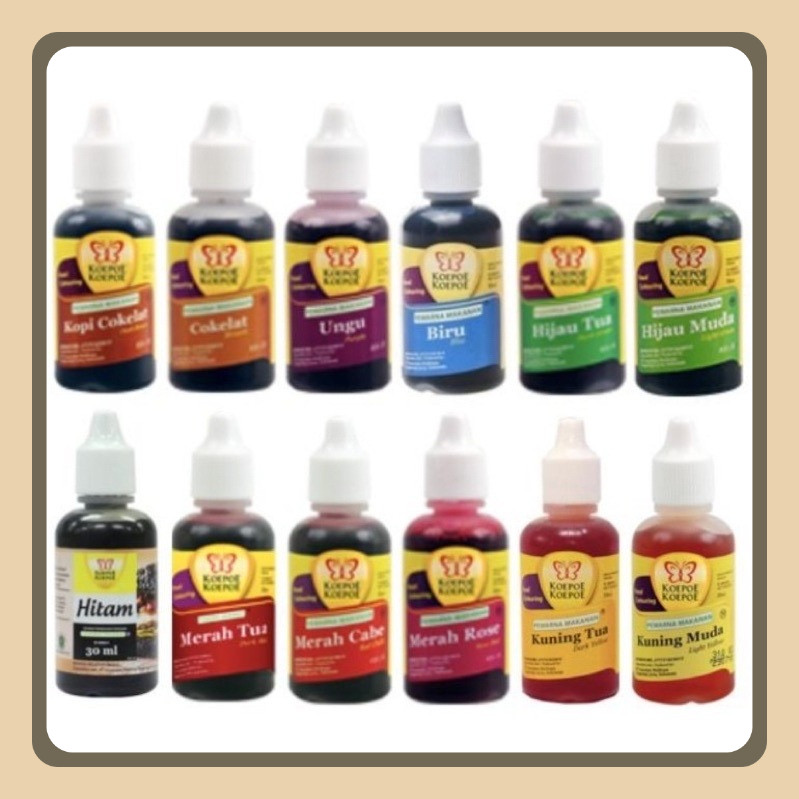 

KOEPOE KOEPOE / Kupu kupu Pewarna Makanan 30ml ( 6pcs )