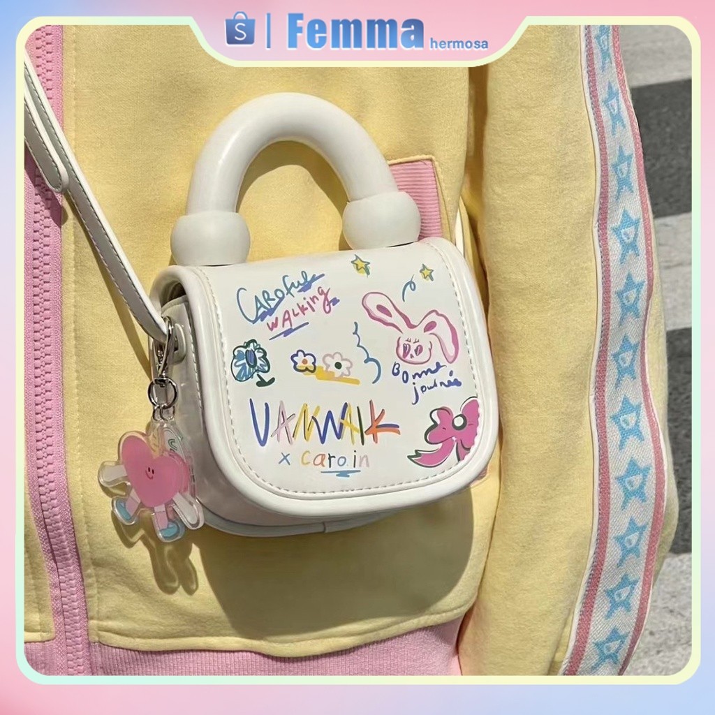 

【READY】wanita 2025 musim semi panas versi Korea dari Tas Selempang lucu tas bahu slingbag import fashion