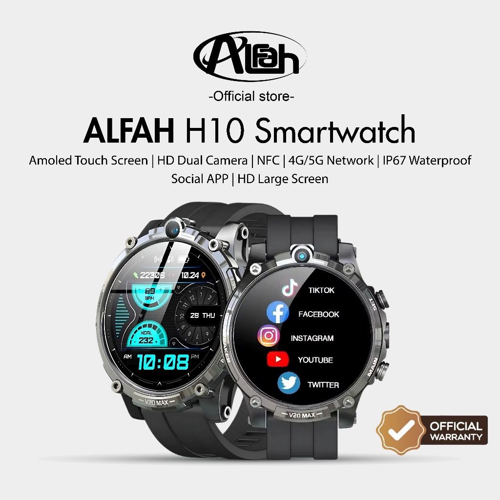 Alfah - H10 Smartwatch Android 4G LTE Dual Kamera