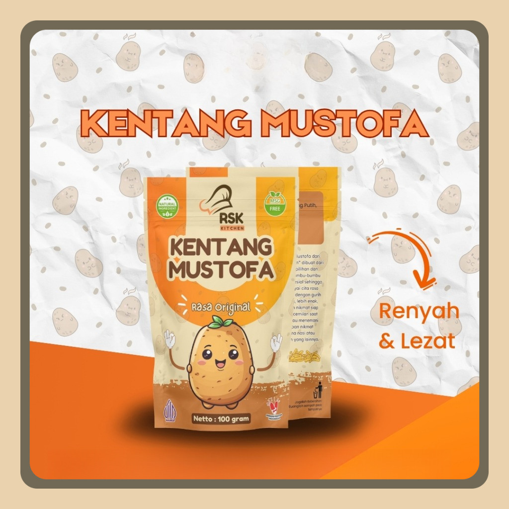 

Keripik Kentang Mustofa RSK Kitchen Original Kemasan Standing Pouch Premium