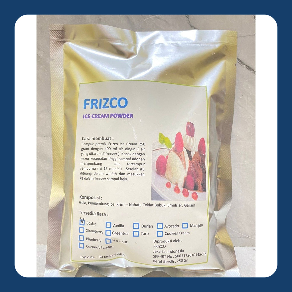 

FRIZCO ICE CREAM POWDER 250gr/TEPUNG INSTAN ES KRIM