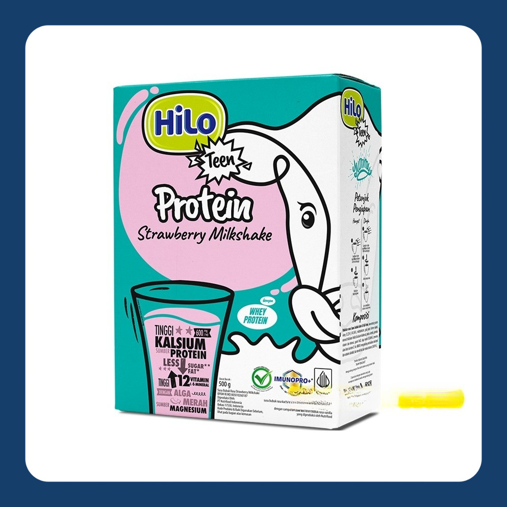 

Hilo Teen Strawberry Milkshake 500 gram | Stroberi Milk Shake 500g
