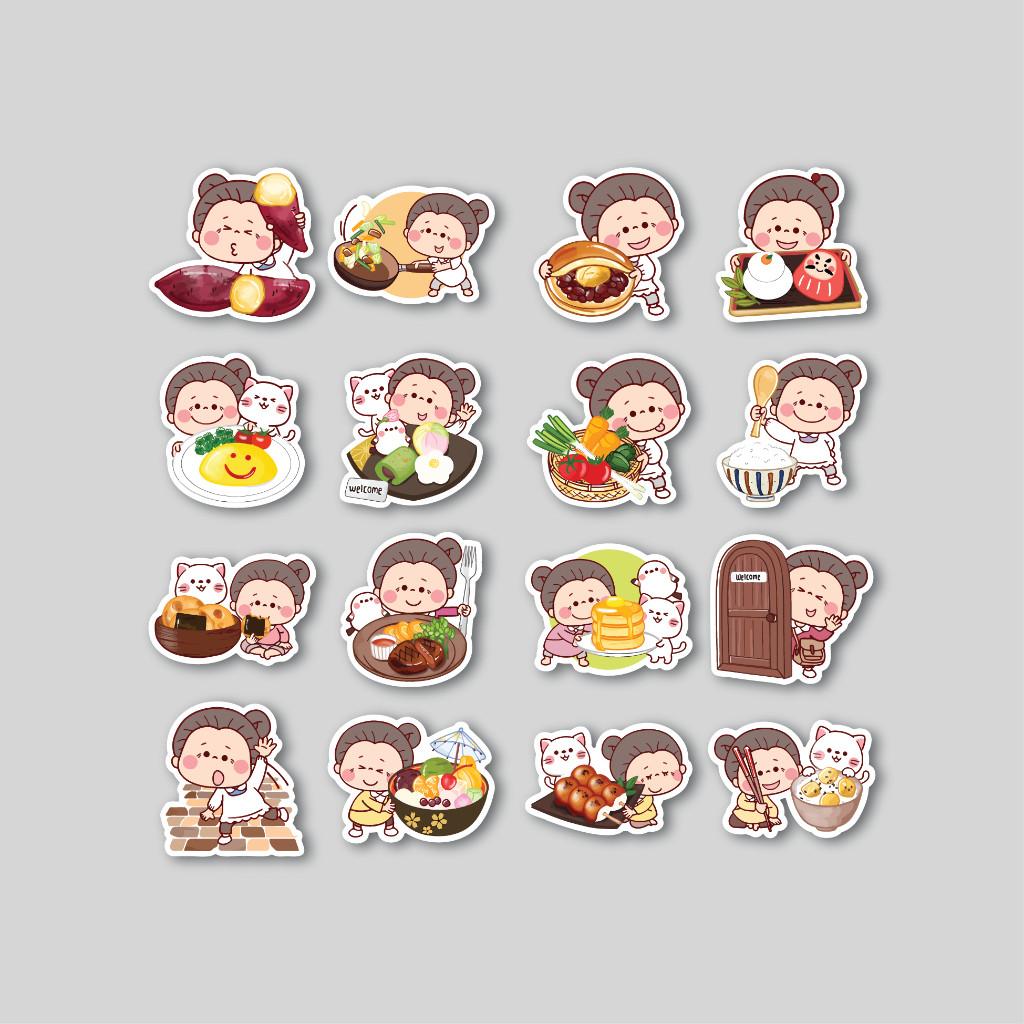 

Sticker Pack Cute Grandma | Sticker Tumbler | Stiker Laptop Koper Helm