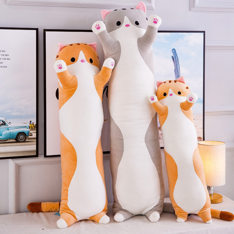 

Big Animal Cat Plush Toys Cute Creative Long Soft Toys Office Lunch Break Nap Sleeping Pillow Cushion Stuffed Gift Doll for Kids