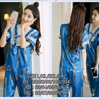 WADAindashopGloryshop88 Piyama Satin Korea Setelan Piyama Baju Tidur Wanita Dewasa Korea
