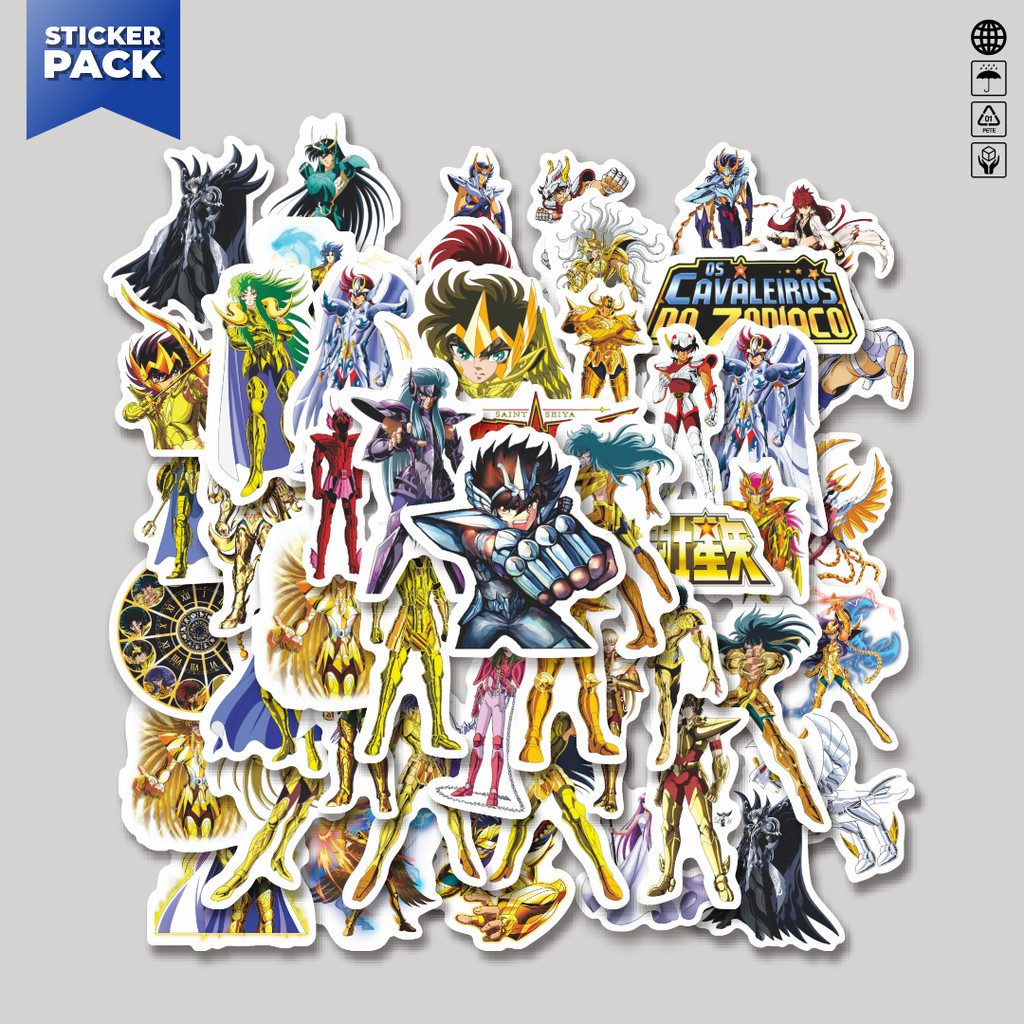 

[100PCS]Stiker Pack Sticker Anime Saint Seiya Aesthetic Vinyl Anti Air Dekorasi Sticker Laptop Buku Journal Koper Helm Casing HP Gitar Helm Skateboard