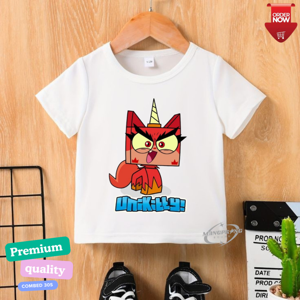 100 - Baju anak usia 1-10 tahun motif unikitty merah,kaos anak laki-laki dan perempuan keren