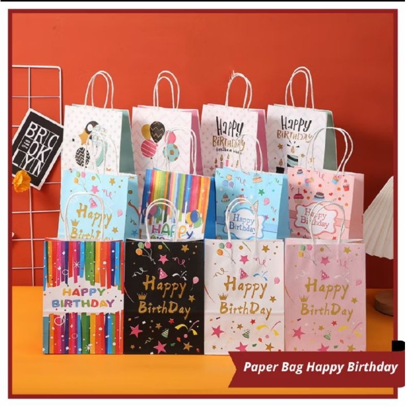 

Paper Bag Ultah Kado,Hampers Happy Birthday Uk 21x5x8 & 27x21x11