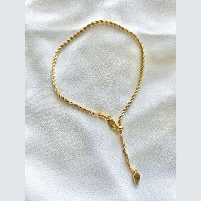 Hu h THIQLA - Gelang Kaki Dewasa Jumbo HURRIYAH - Gelang Kaki Tali Tambang Emas mirip Gelang Kaki Ce