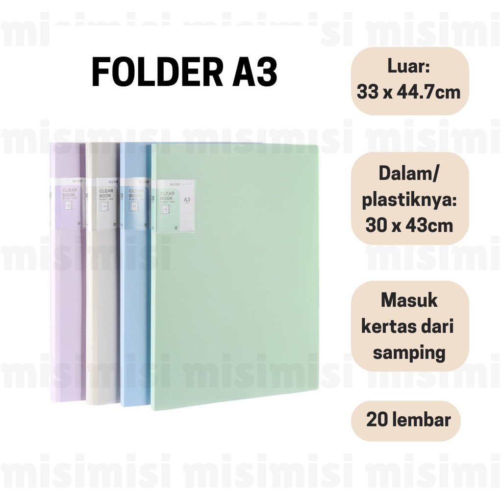 

Folder A3 Warna Pastel/Warna Soft/Lembut