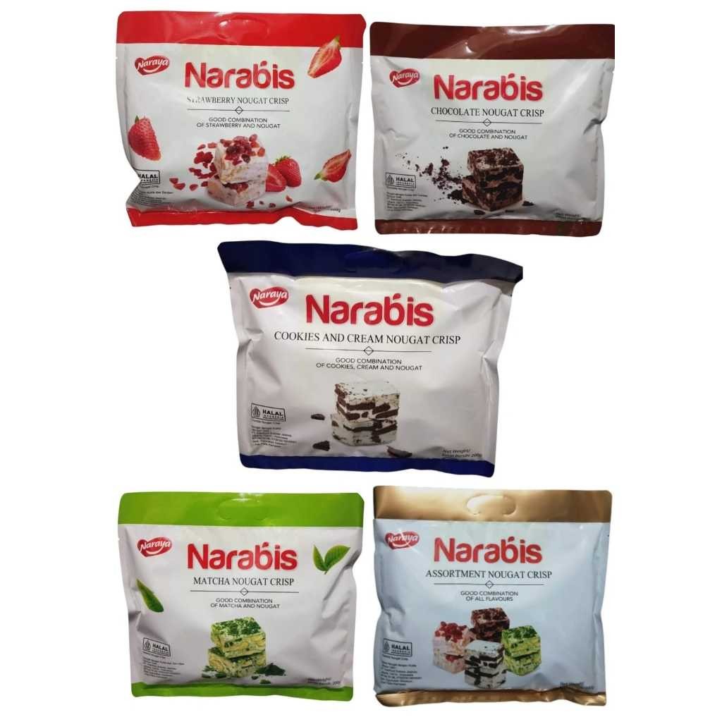 

NARAYA NARABIS Strawberry Matcha Chocolate Cookies Cream Assortment Nougat Crisp 200g PROMO