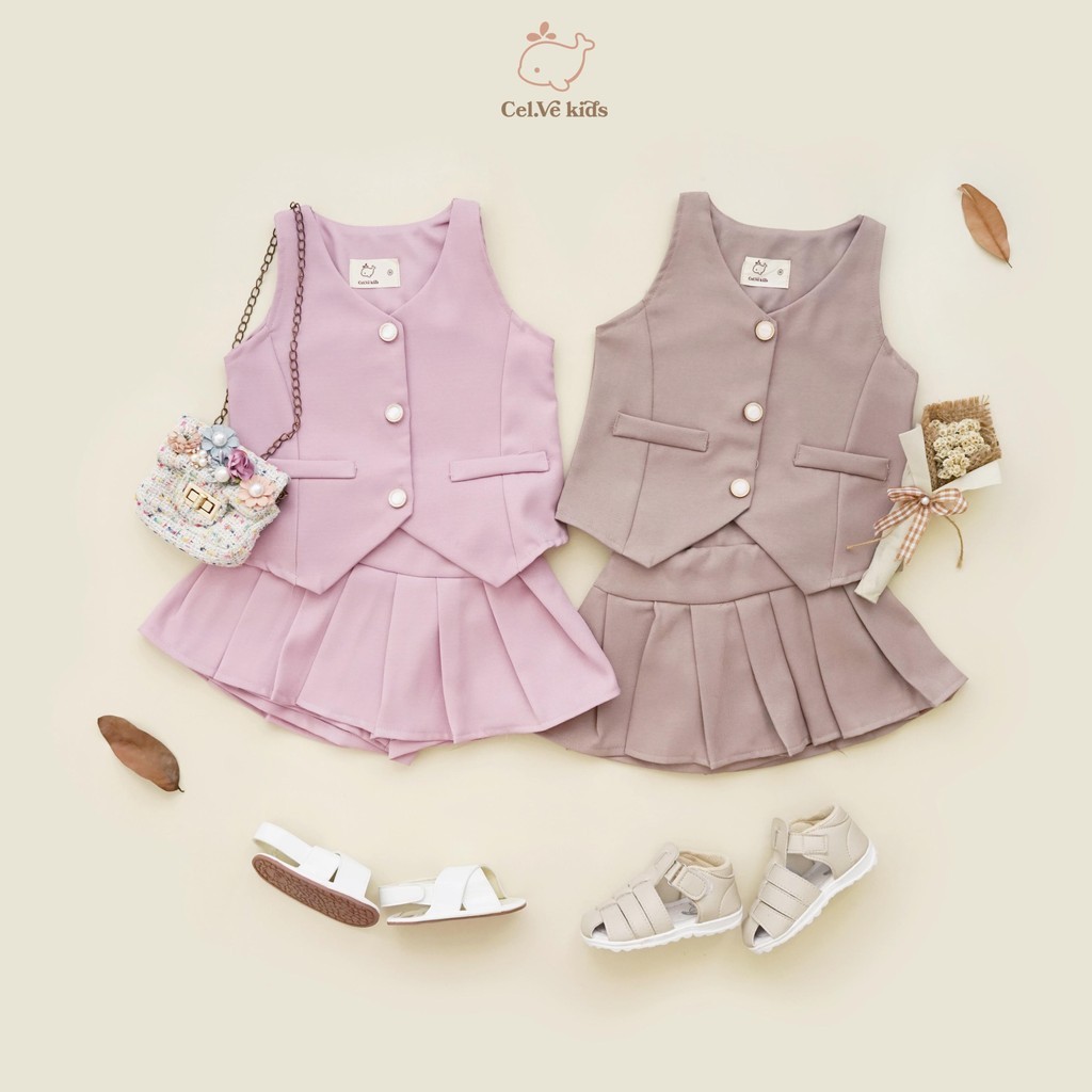 JOLENE SET | SETELAN ROK CELANA DAN VEST ANAK PEREMPUAN KOREAN STYLE SEMIWOOL USIA 1-6 TAHUN