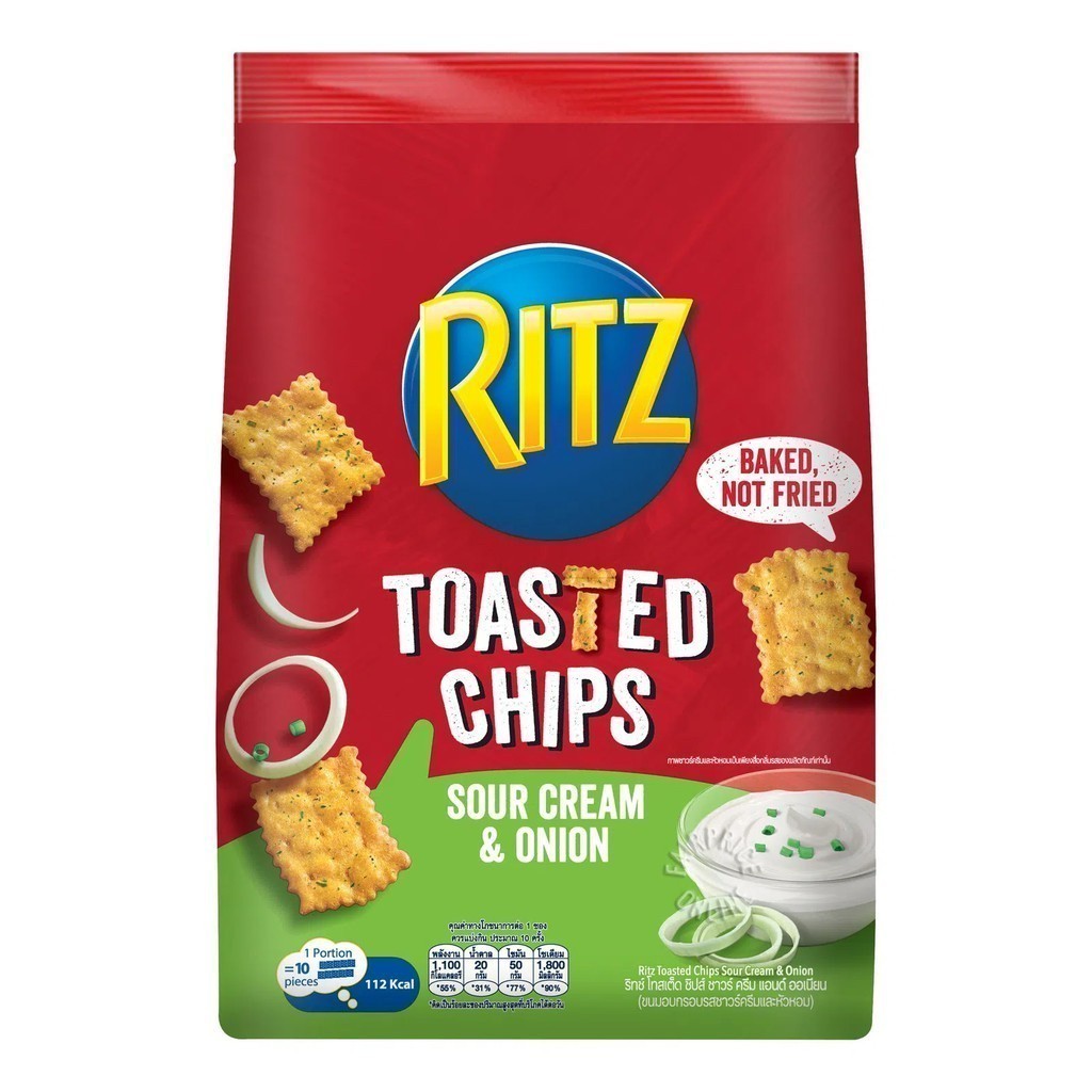 

Biskuit Ritz Toasted Chips rasa Sour Cream and Onion 229gram
