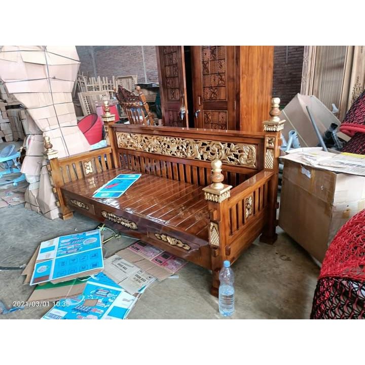 Bangku Bale bale Ukir Jati Jepara