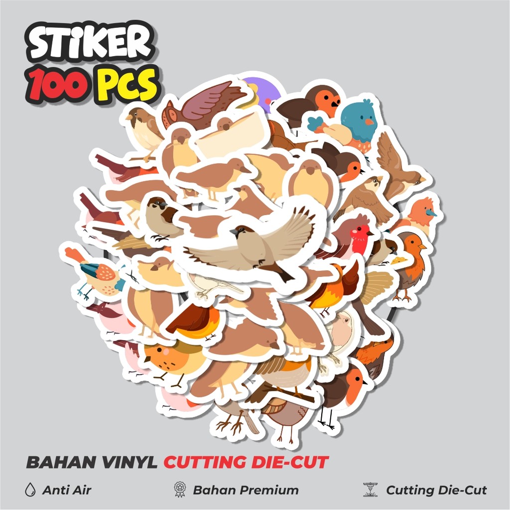 

Terbaru! 50 pcs Sticker Hewan Burung Gereja Dekorasi Lucu Kreatif untuk Notebook, Skateboard, HP