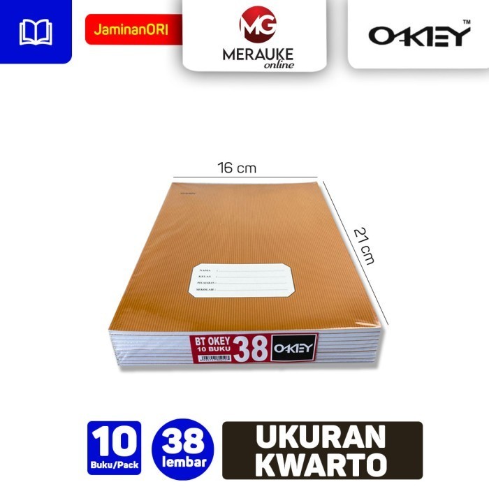 

Buku Tulis OKEY KRAFT 38 Lembar (1 Pack isi 10 Buku)