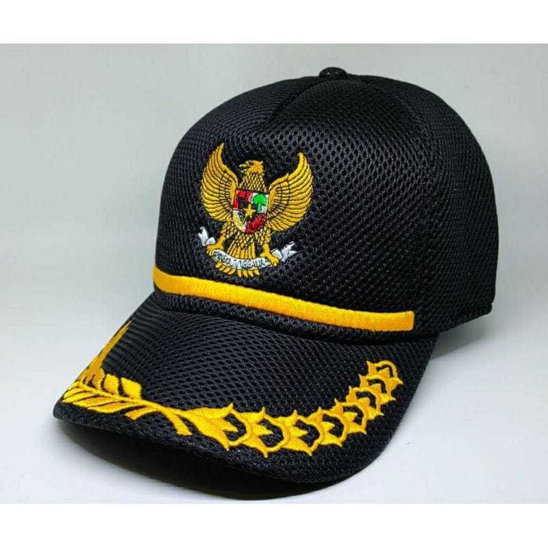 Topi PNS bordir GARUDA//Topi jaring//Topi Camat//Topi Kepala Desa[cod]/TOPI DOUBLEMESH LOGO GARUDA |