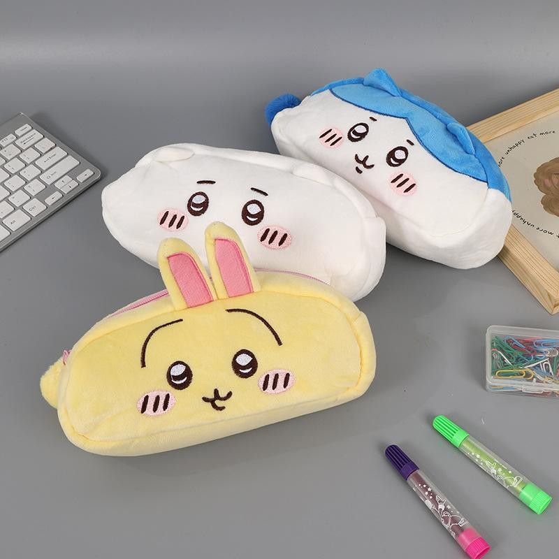 

RB Kotak Pensil Boneka Bulu CHIIKAWA PENCIL CASE Edition Gwiyeo Pencil Case Stationery Bag Kawaii