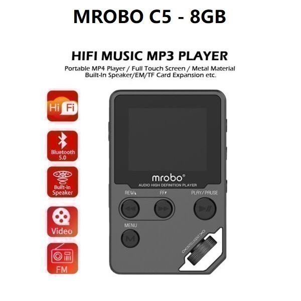 UNIK99 MROBO C5 8GB - MP3 MP4 Digital Audio Player Lossless HD FLACCO