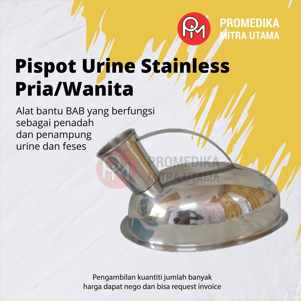 Pispot Urine Stainless Pria/Wanita | Alat Bantu Kesehatan
