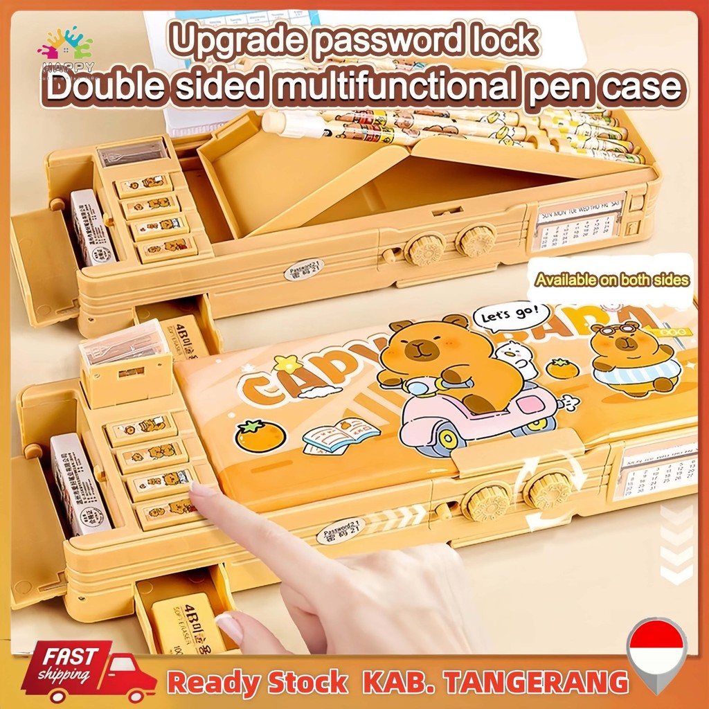 

Capybara Multifunctional Pencil Case With Password Lock For Elementary Capacity Upgrade