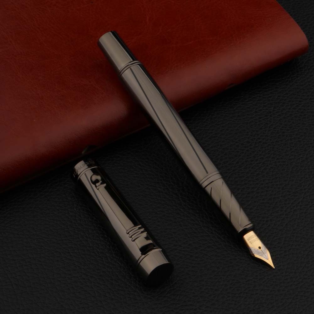 

1pc High Quality Brand New Fountain pen metal Grey Calligraphy Signature School Student Office Gifts Stationery