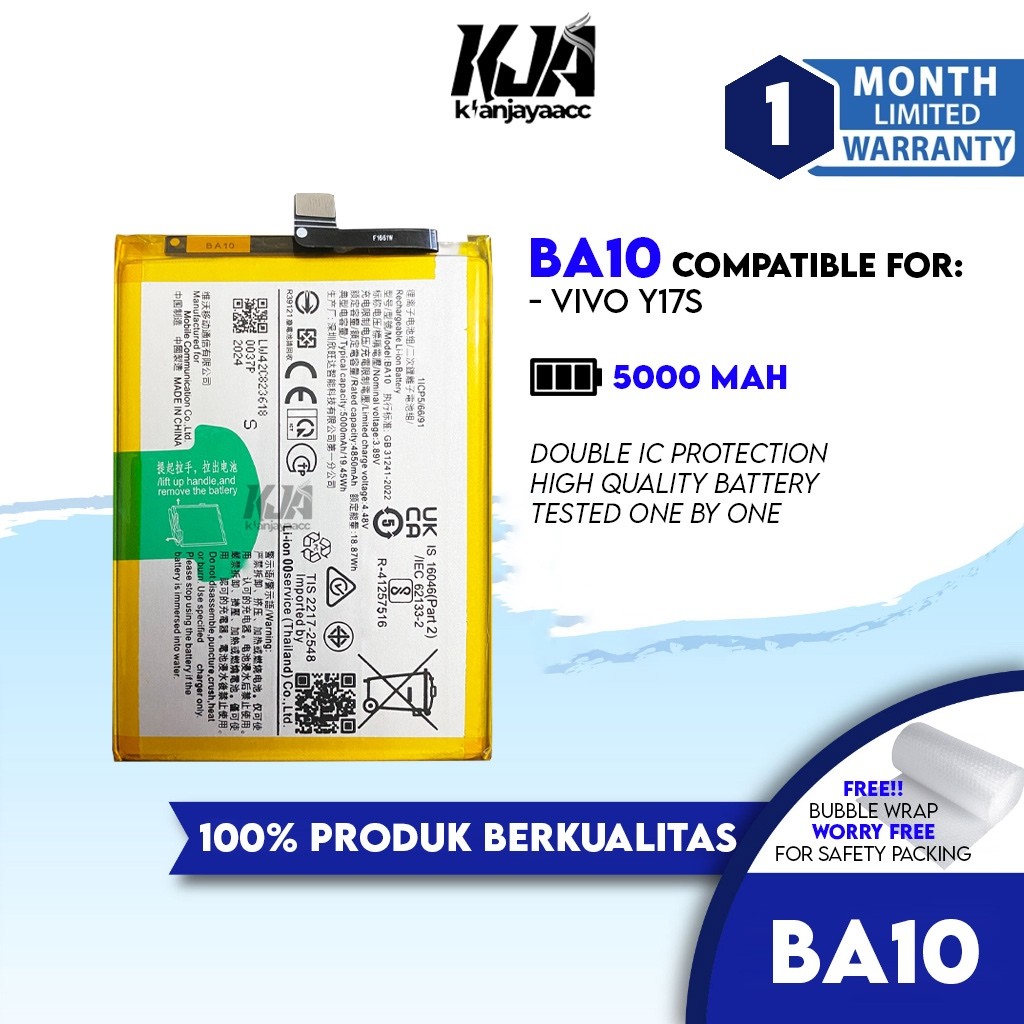 Baterai Vivo Y17s BA10 Original OEM Batre Batrai Battery Hp Ori