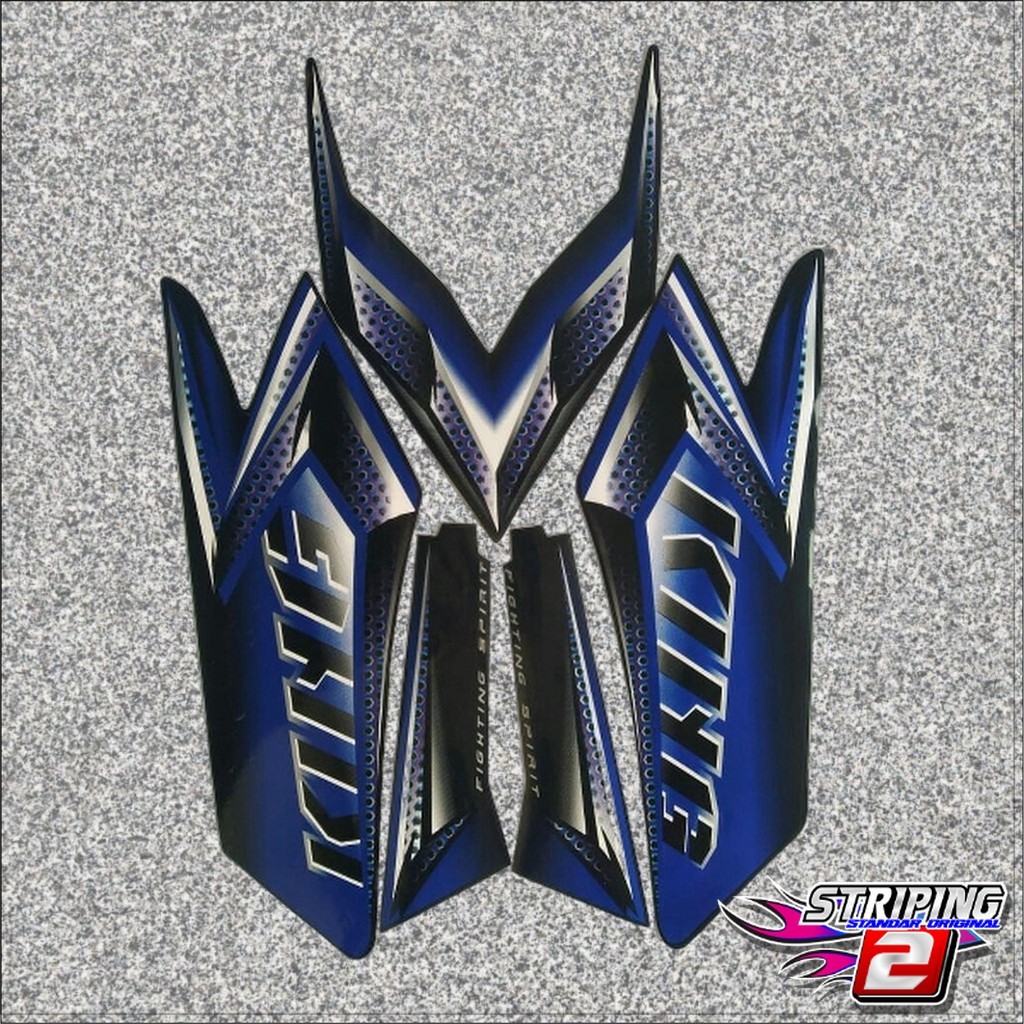 Striping motor / Les tangki RX KING NEW 2008 Biru + Emblem Komplit