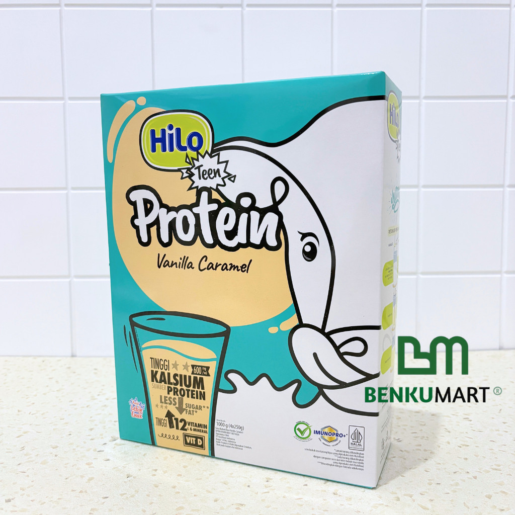 

HiLo Teen Vanilla Caramel 1000g - Susu Tinggi Kalsium Protein Lebih Rendah Gula untuk Remaja 1 Kg
