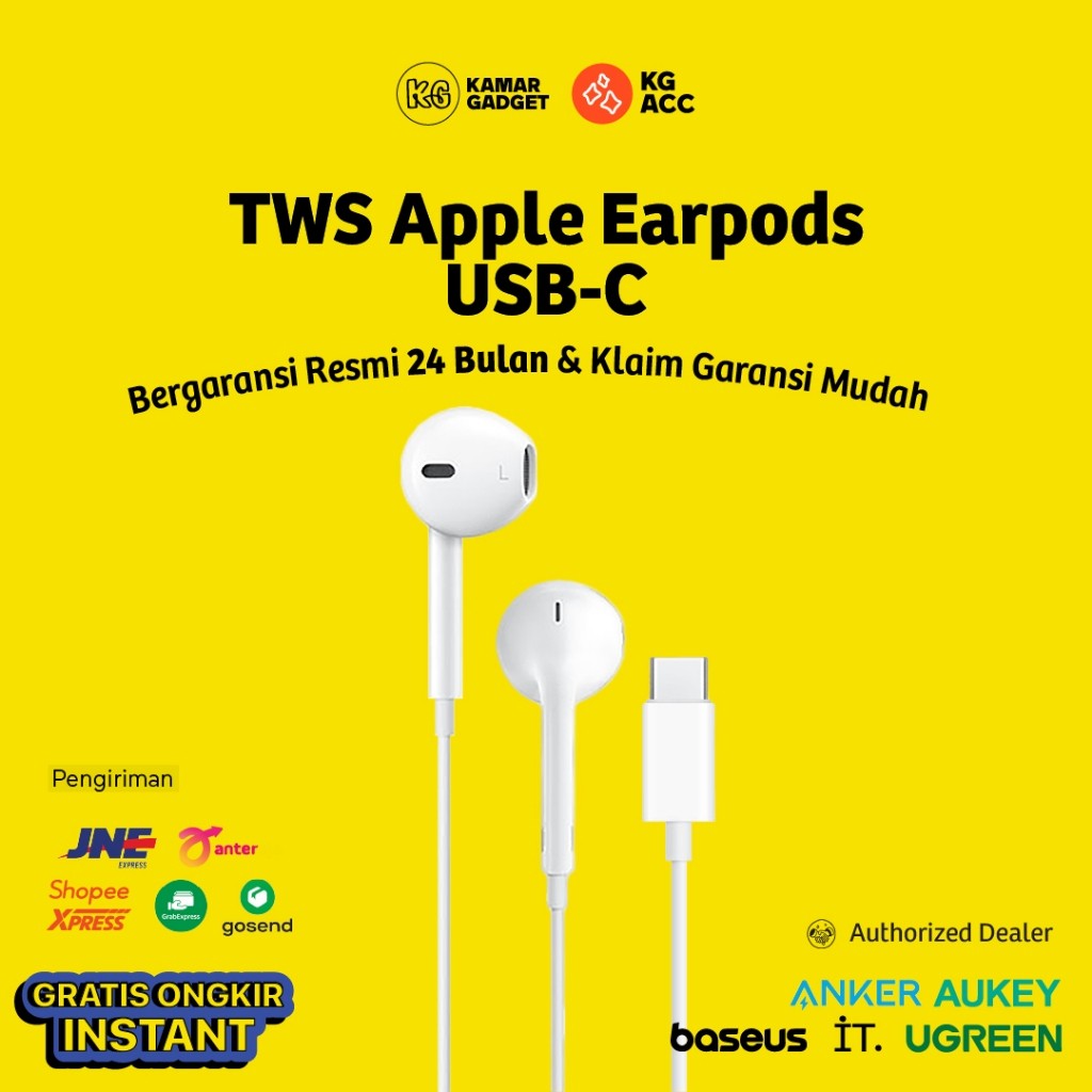 TWS Apple Earpods USB-C Original Resmi