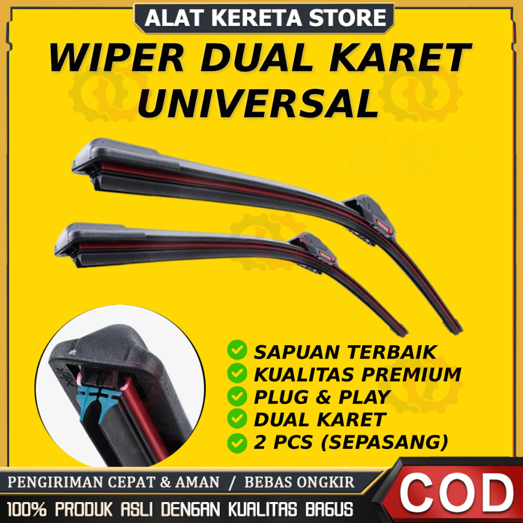 Wiper Frameless Dual Blade Wiper Mobil Dual Blade - Universal Semua Mobil - Wiper Frameless Dual Kar