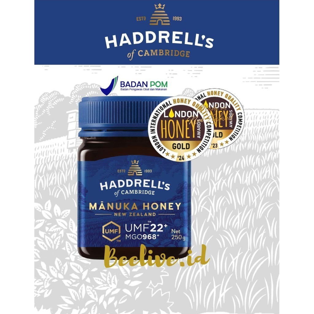 

Madu Haddrells Manuka Honey UMF 22+ MGO 1000+ 250gr (UMF 20+ UP)
