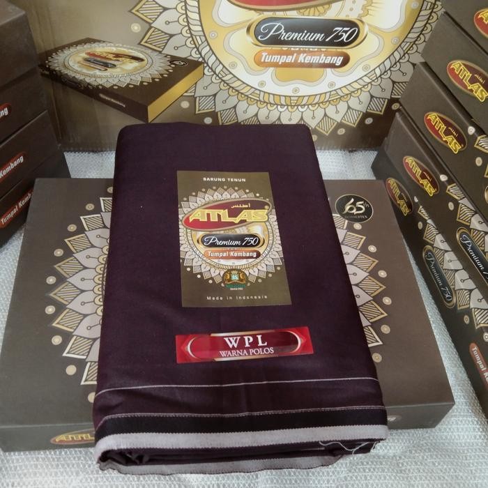 Sarung Atlas Premium 750 Tumpal Kembang - marun