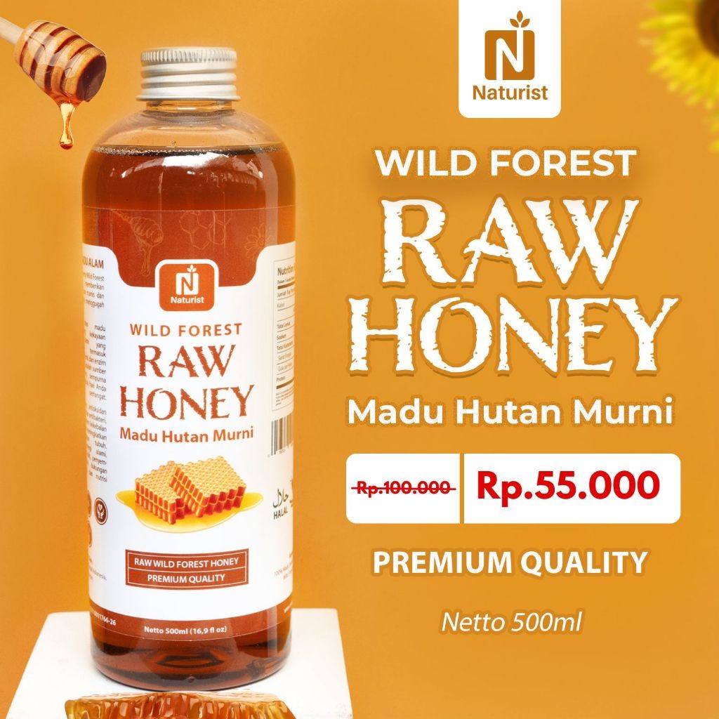 

NATURIST Madu Hutan Asli 100% | Raw Wild Forest Honey | Madu Hutan Murni - 500ml