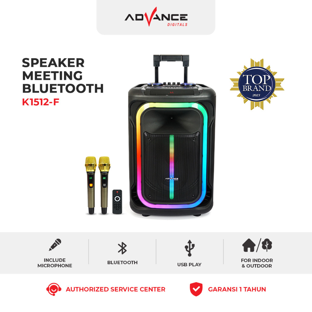 Speaker Advance K1512 F Full Bass Speaker meeting Speaker 15 inch 2 mic  1 TahunCO
