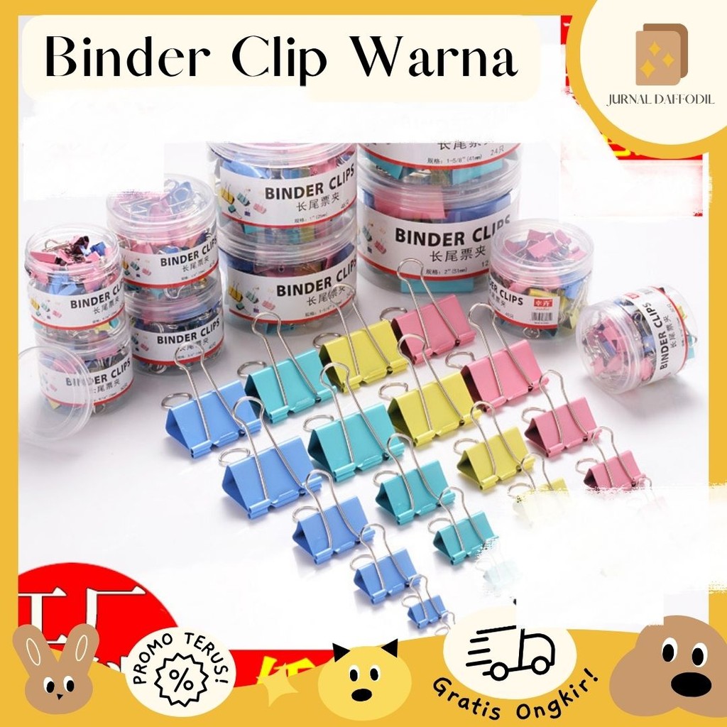 

Jurnal Daffodil - Binder Clip Warna Penjepit Kertas Klip Paper Clip Folder Klip 32Mm 25Mm