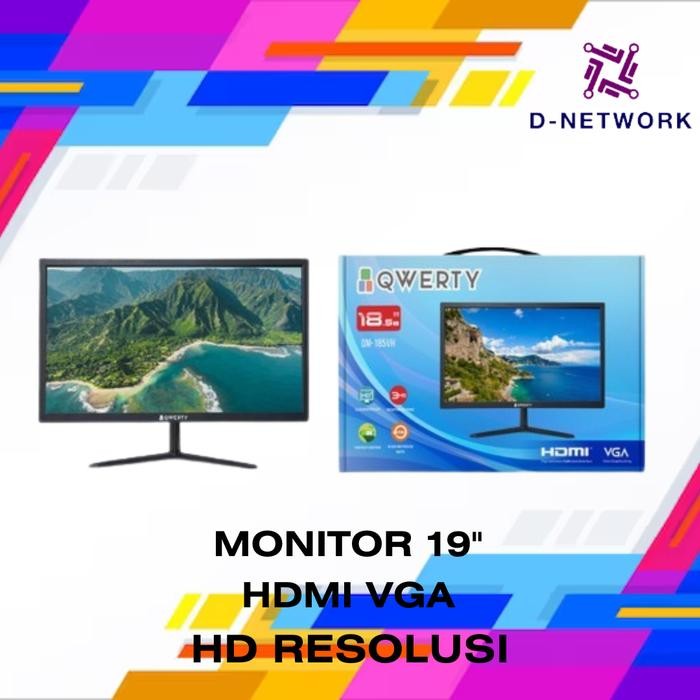 LED Monitor 19 INCH HD HDMI VGA CCTV/PC MONITOR - QWERTY 19